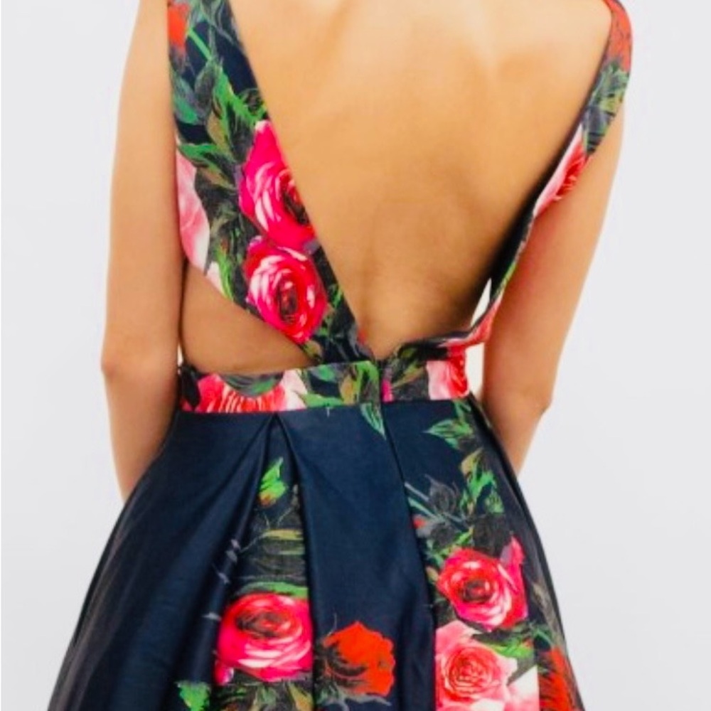 🔥🔥 David's Bridal Navy Floral Dress with Petricoat - Picture 12 of 16